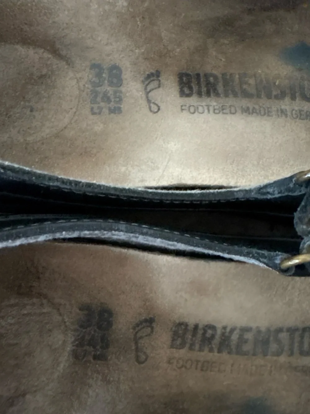 Birkenstock Iona Black Leather Mary Jane Loafers Womens EU38  US 7.5 German